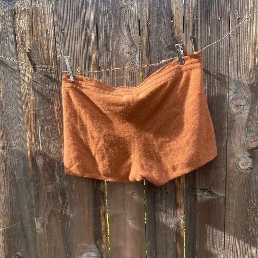 Naadam Cashmere Shorts in Rust Brown Pull-on Knit Short size XL
